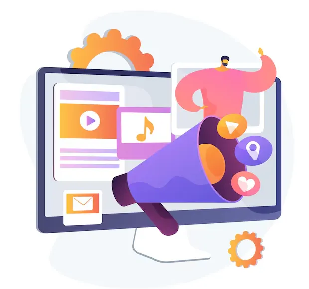 Digital Marketing Service Illustration Dubai